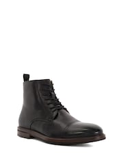 Dune London Black Matias Toecap Detail Ankle Boots - Image 3 of 6