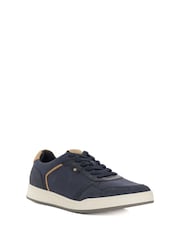 Dune London Blue Tinted Mixed Material Lace Up Trainers - Image 3 of 6