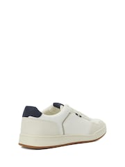 Dune London White Tinted Mixed Material Lace Up Trainers - Image 4 of 6