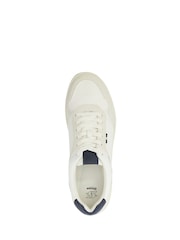 Dune London White Tinted Mixed Material Lace Up Trainers - Image 5 of 6