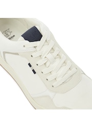 Dune London White Tinted Mixed Material Lace Up Trainers - Image 6 of 6