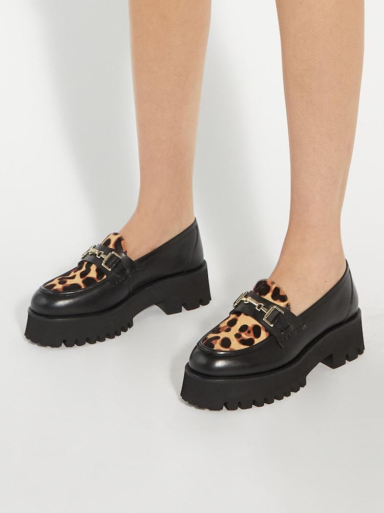 Dune London Animal Groundbreaking Chunky Branded Loafers - Image 1 of 6