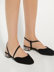 Buty na obcasie Dune London z odkrytą piętą i ozdobnymi kamieniami - Obraz 1 z 1