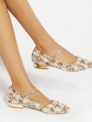 Dune London Cream Halliees Mary Jane Smart Flatforms Shoes - Image 1 of 6