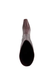 Dune London Red Sliding Chisel Toe Angle Knee High Boots - Image 5 of 6