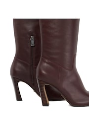 Dune London Red Sliding Chisel Toe Angle Knee High Boots - Image 6 of 6
