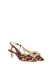Dune London Animal Centrepiece Kitten Brooch Slingback Heels - Image 3 of 6