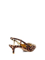 Dune London Animal Centrepiece Kitten Brooch Slingback Heels - Image 4 of 6