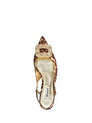 Dune London Animal Centrepiece Kitten Brooch Slingback Heels - Image 5 of 6