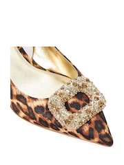 Dune London Animal Centrepiece Kitten Brooch Slingback Heels - Image 6 of 6