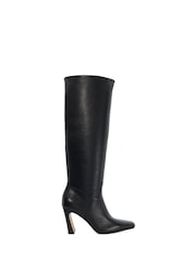 Dune London Black Sliding Chisel Toe Angle Knee High Boots - Image 4 of 6