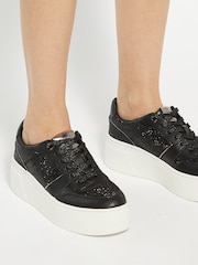 črna - Dune London Evangelyn Flatform Lace-Up Trainers - Slika 1 iz 6