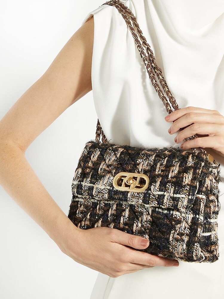 Dune London Dark Black Small Regent Quilted Shoulder Bag - Image 1 of 6