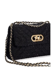 Dune London Crystal Black Small Regent Quilted Shoulder Bag - Image 5 of 5