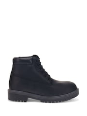 Pavers Black Lace Up Leather Boots - Image 1 of 5