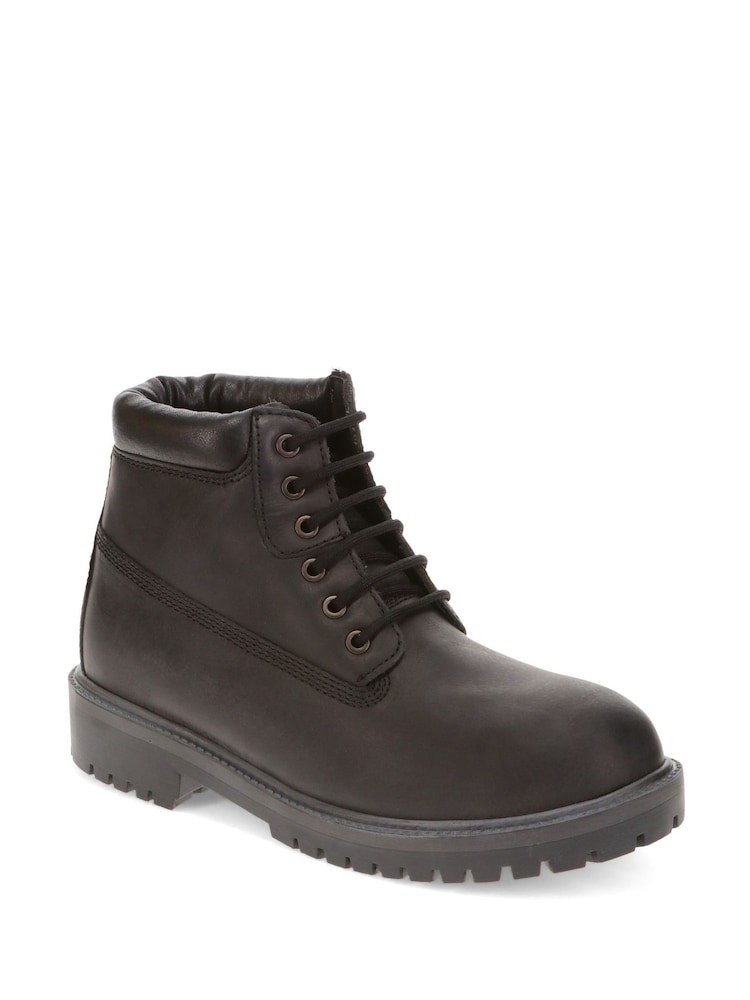 Pavers Black Lace Up Leather Boots - Image 2 of 5