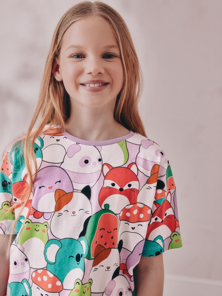 Squishmallows Pyjama Meisjes, Zomerpyjama Met Korte Mouwen, Kinderpyjama Set, Roze 140