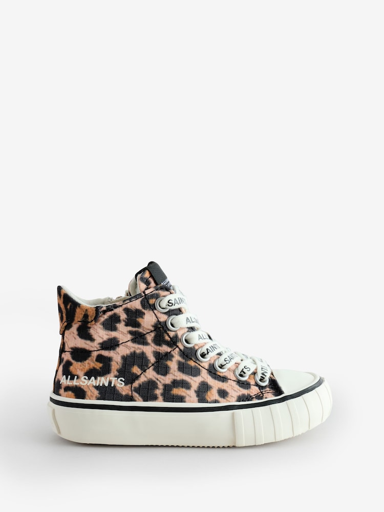 Коричневый, леопардовый принт - smALLSAINTS Print High Top Trainers - Image 2 of 7
