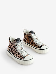 Коричневый, леопардовый принт - smALLSAINTS Print High Top Trainers - Image 3 of 7