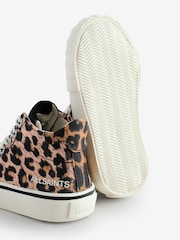 Коричневый, леопардовый принт - smALLSAINTS Print High Top Trainers - Image 4 of 7