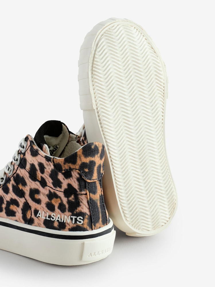 smALLSAINTS Brown Leopard Print High Top Trainers - Image 4 of 7