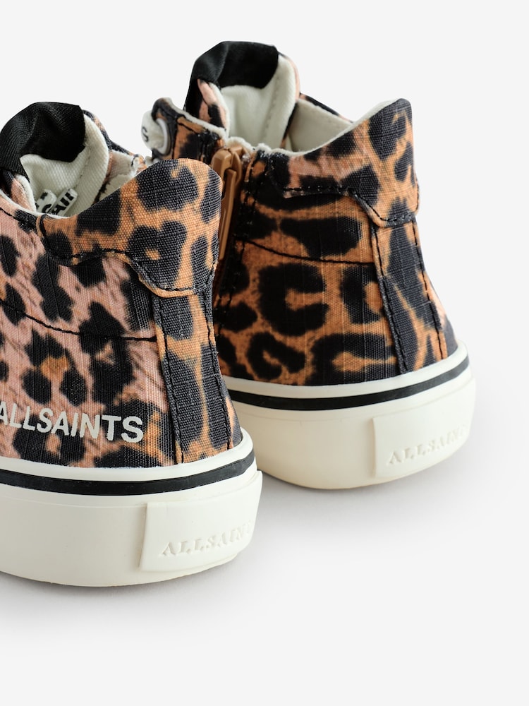 Коричневый, леопардовый принт - smALLSAINTS Print High Top Trainers - Image 7 of 7