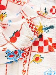 Ecru, Tischdecke mit Print - Volumen-Halbarm-Jerseybluse aus 100 % Baumwolle - Bild 7 von 7