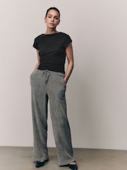 Black Jersey Drape T-Shirt - Image 2 of 7