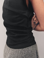 Black Jersey Drape T-Shirt - Image 4 of 7