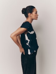 Cow Print Short Sleeve Print Top - Image 2 of 7