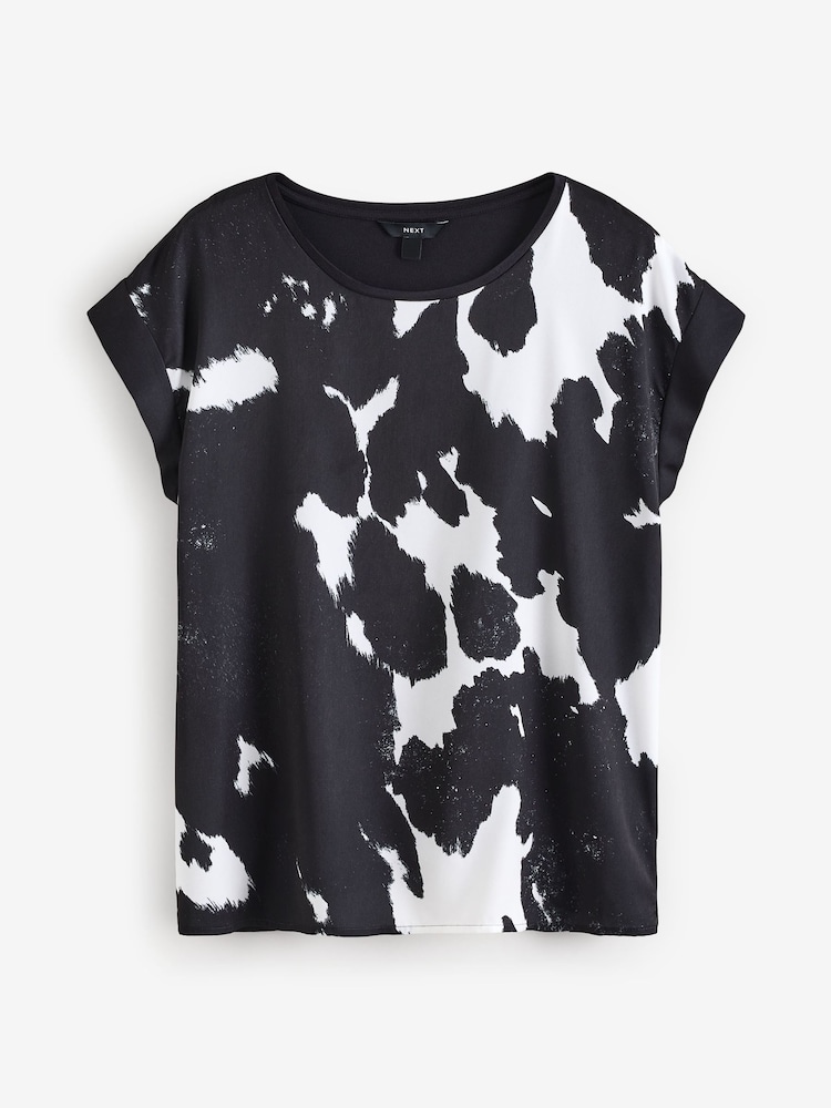 Buy Cow Print Short Sleeve Print Top from the Next UK online shop