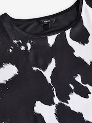 Cow Print Short Sleeve Print Top - Image 6 of 7