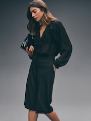 Black Long Sleeve Boho Mesh Blouse - Image 3 of 8