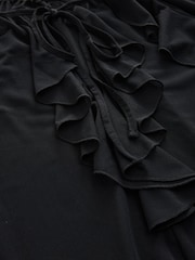 Black Long Sleeve Boho Mesh Blouse - Image 8 of 8