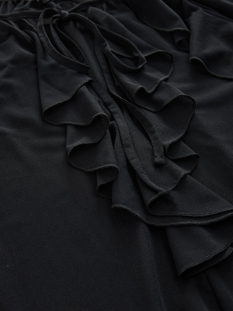 Black Long Sleeve Boho Mesh Blouse - Image 8 of 8