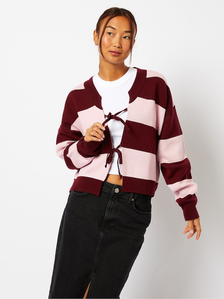 Skinnydip Pink Bow Knitted Cardigan - Image 2 of 5 Skinnydip Pink Bow Knitted Cardigan - Image 2 of 5