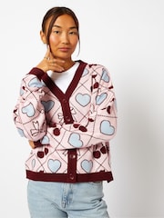 Quilted Cherry & Bow Cardigan - Image 2 of 5