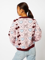 Quilted Cherry & Bow Cardigan - Image 4 of 5