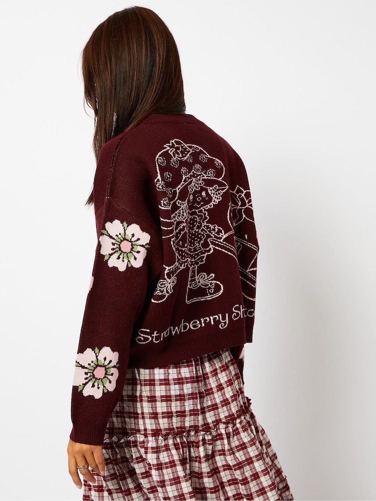 Skinnydip Red Strawberry Shortcake Knitted Cardigan - Image 5 of 5