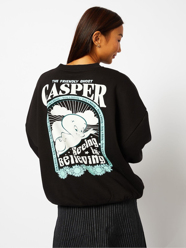 Skinnydip Casper Black Sweatshirt - Image 2 of 5 Skinnydip Casper Black Sweatshirt - Image 2 of 5