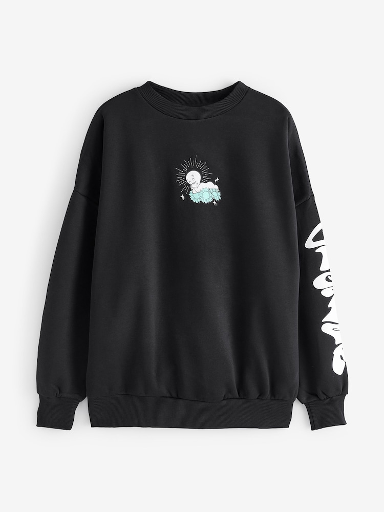 Skinnydip Casper Black Sweatshirt - Image 5 of 5