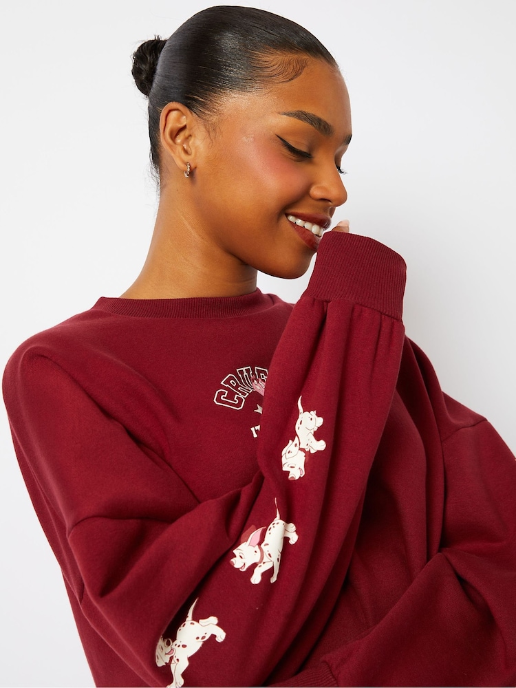 Skinnydip Red Disney Cruella Varsity Sweatshirt - Image 4 of 6