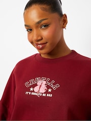 Skinnydip Red Disney Cruella Varsity Sweatshirt - Image 5 of 6