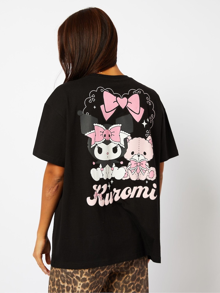 Skinnydip x Kuromi Teddy Black T-Shirt - Image 1 of 4