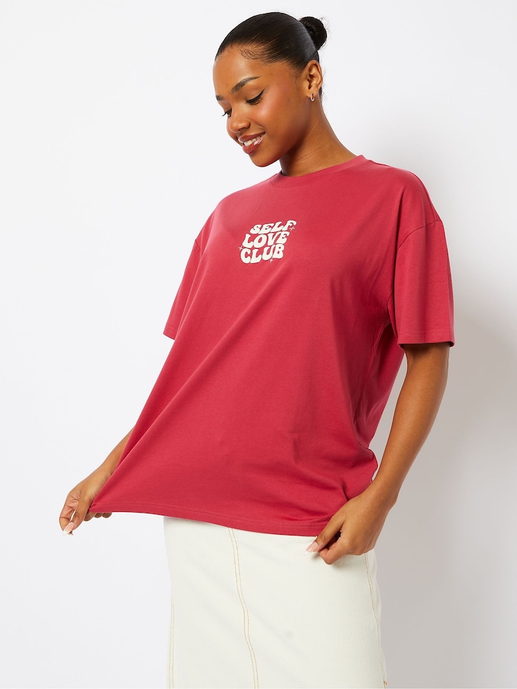 Skinnydip Pink Self Love Club T-Shirt - Image 2 of 5