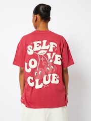 Skinnydip Pink Self Love Club T-Shirt - Image 3 of 5