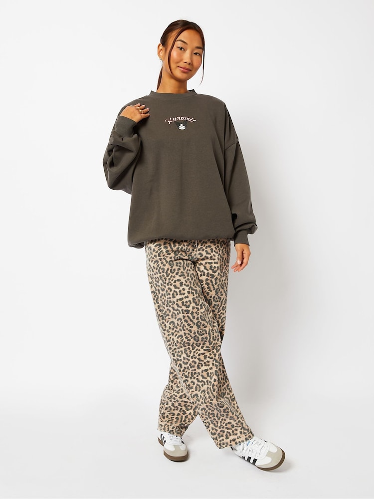 Skinnydip Grey Hello Kitty Kuromi Cherry Sweatshirt - Image 1 of 4 Skinnydip Grey Hello Kitty Kuromi Cherry Sweatshirt - Image 1 of 4