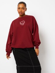 Skinnydip Red Feed Me Cake Sweatshirt - Image 2 of 4