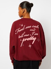 Skinnydip Red Feed Me Cake Sweatshirt - Image 3 of 4