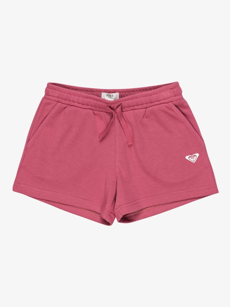 Roxy Pink Surf Feeling Terry Logo Shorts - Image 1 of 3 Roxy Pink Surf Feeling Terry Logo Shorts - Image 1 of 3